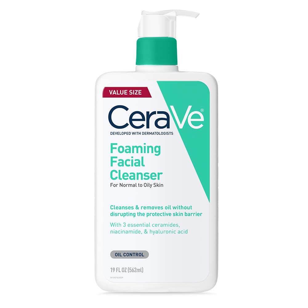 CeraVe Foaming Facial Cleanser for Oily Skin - Hydrating, Non-Drying Face Wash with Ceramides & Niacinamide, 19 fl oz