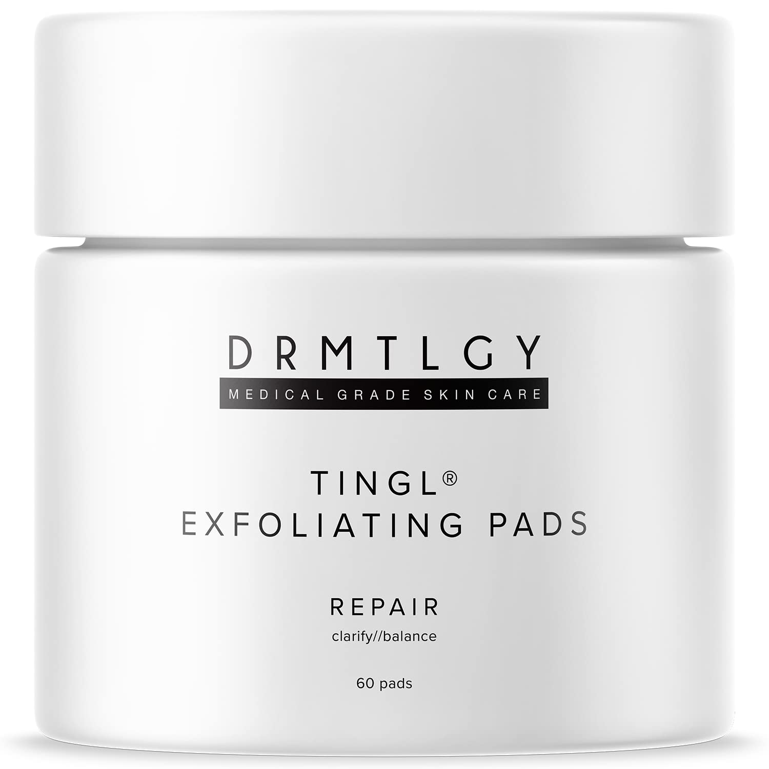 DRMTLGY Exfoliating Face & Body Pads - Glycolic Lactic Salicylic Acid for Acne Pores Wrinkles, 60 Count