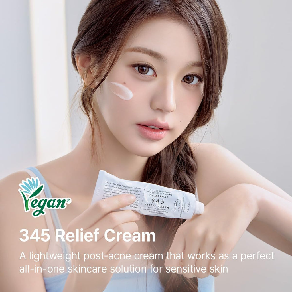 Dr.Althea 345 Relief Cream - Daily Soothing Moisturizer for Blemish Care & Dry Skin Hydration