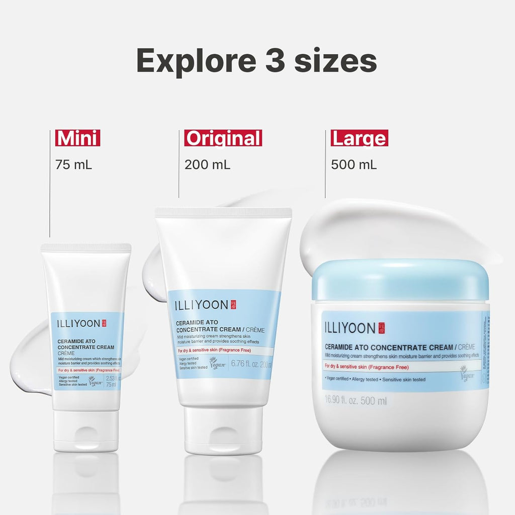 Illiyoon Ceramide Moisturizer for Dry & Sensitive Skin - 100hr Hydration, Vegan Certified
