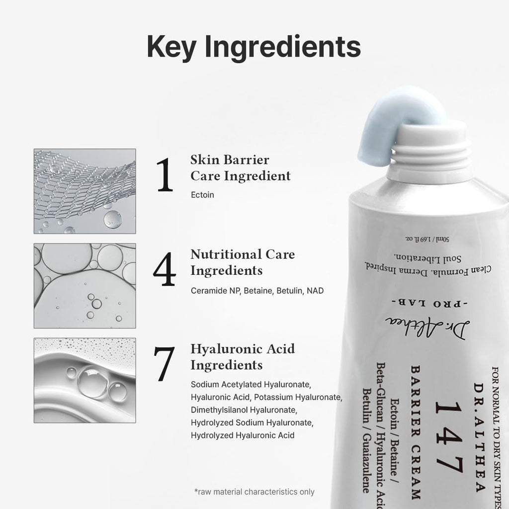 Dr. Althea 147 Barrier Cream - Daily Hydrating Face Moisturizer for Dry Skin