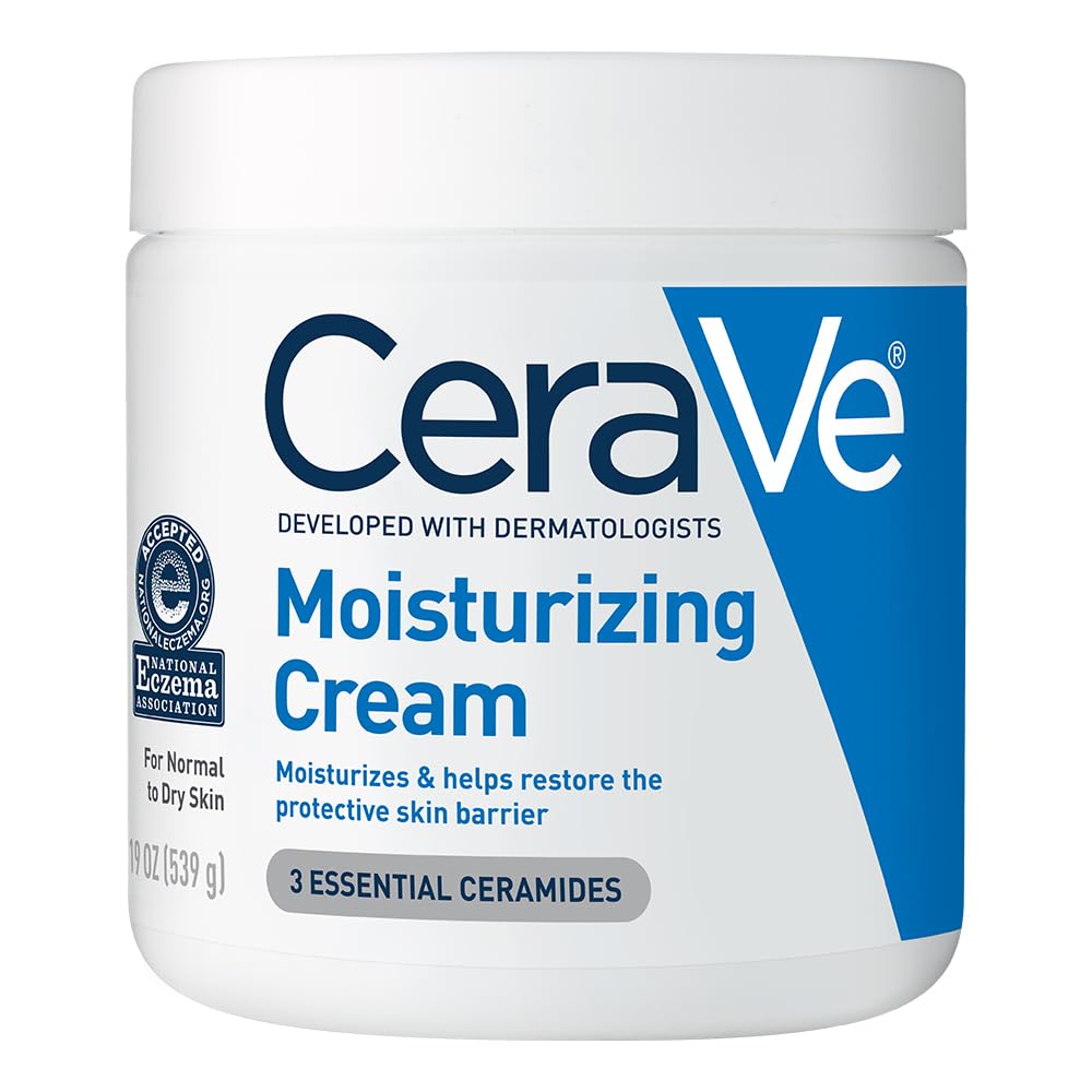 CeraVe Moisturizing Cream - 24-Hour Hydration for Dry Skin, Face & Body Cream with Ceramides & HA, 19 oz