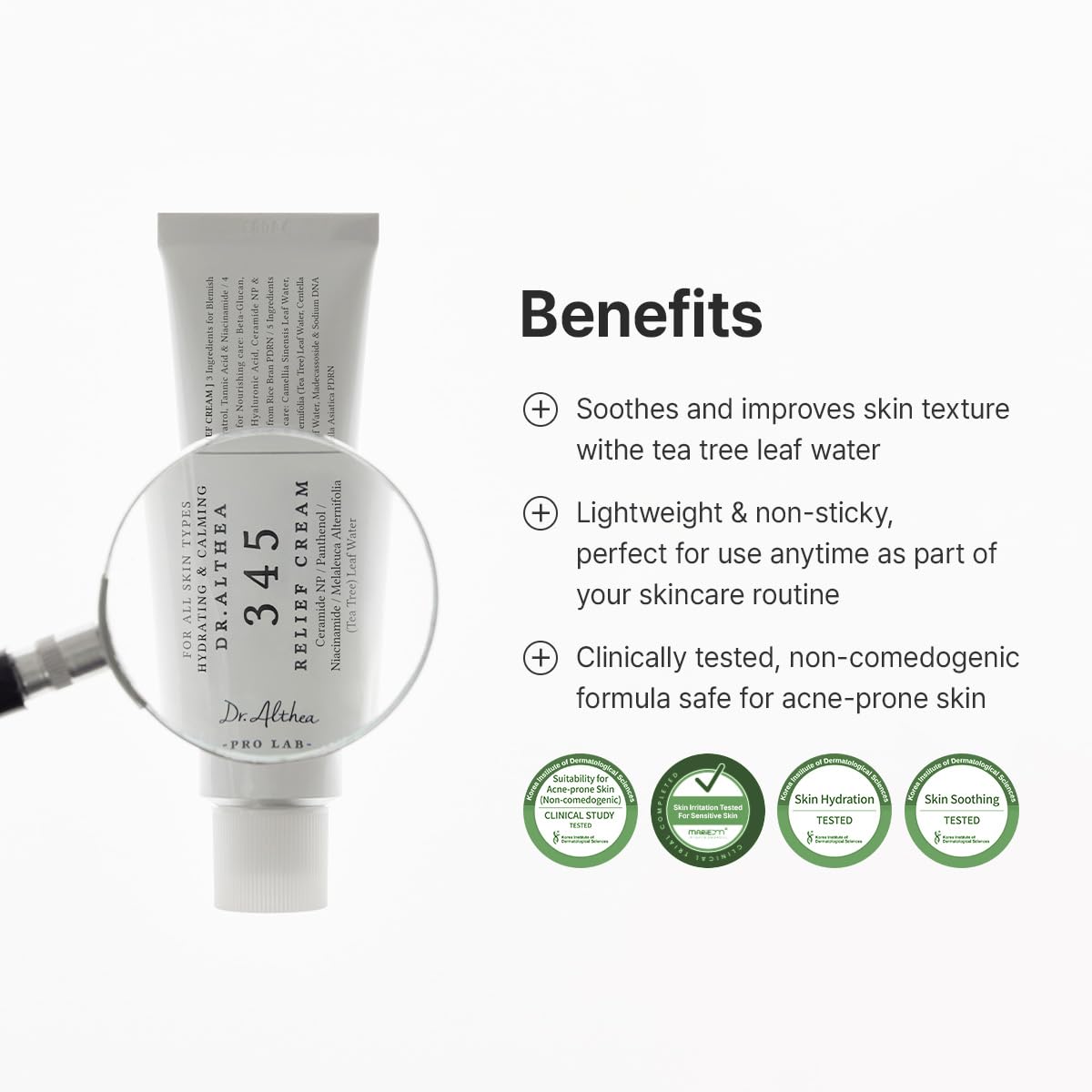 Dr.Althea 345 Relief Cream - Daily Soothing Moisturizer for Blemish Care & Dry Skin Hydration