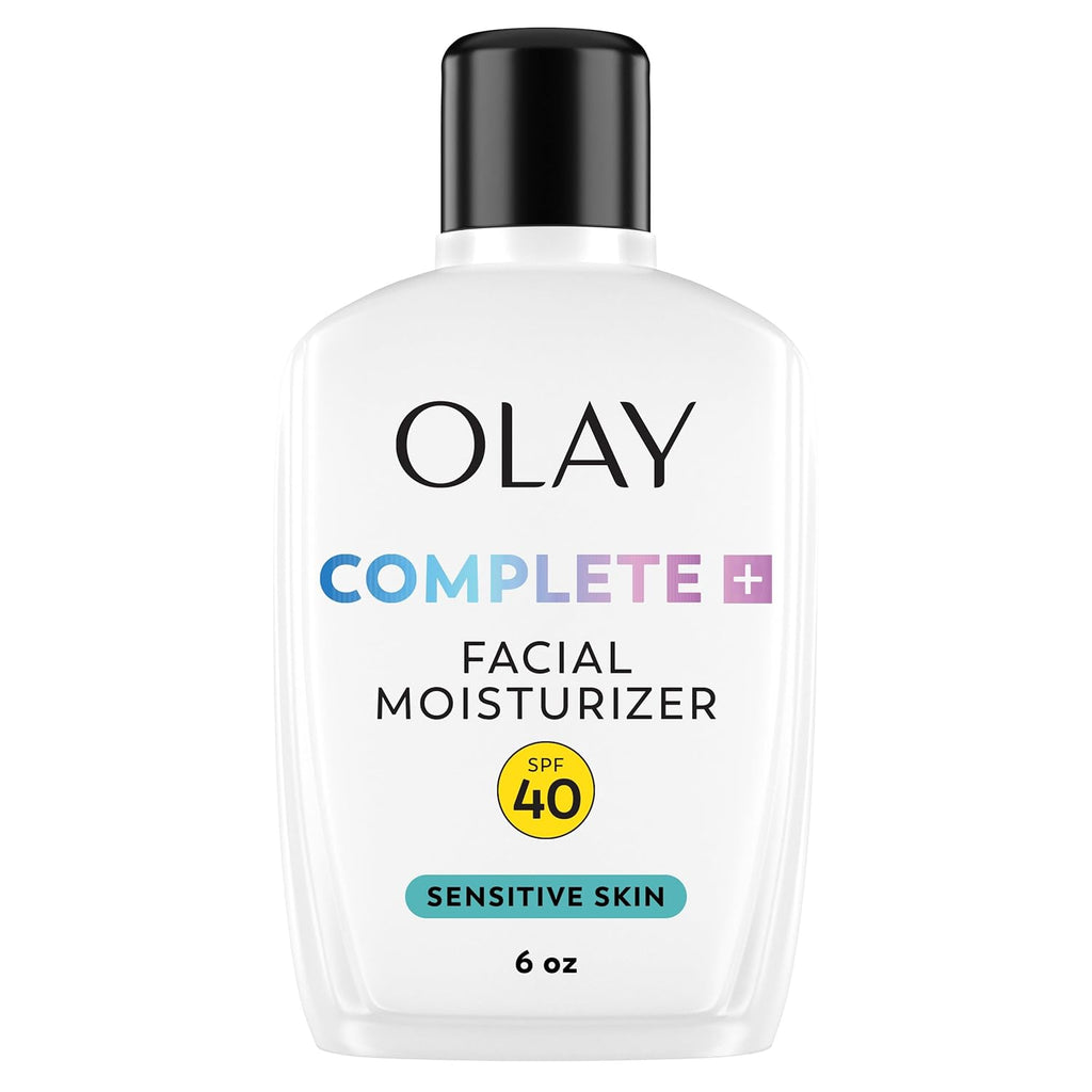 Olay Complete+ Fragrance-Free SPF 40 Face Moisturizer - No White Cast for Sensitive Skin, 6 Oz