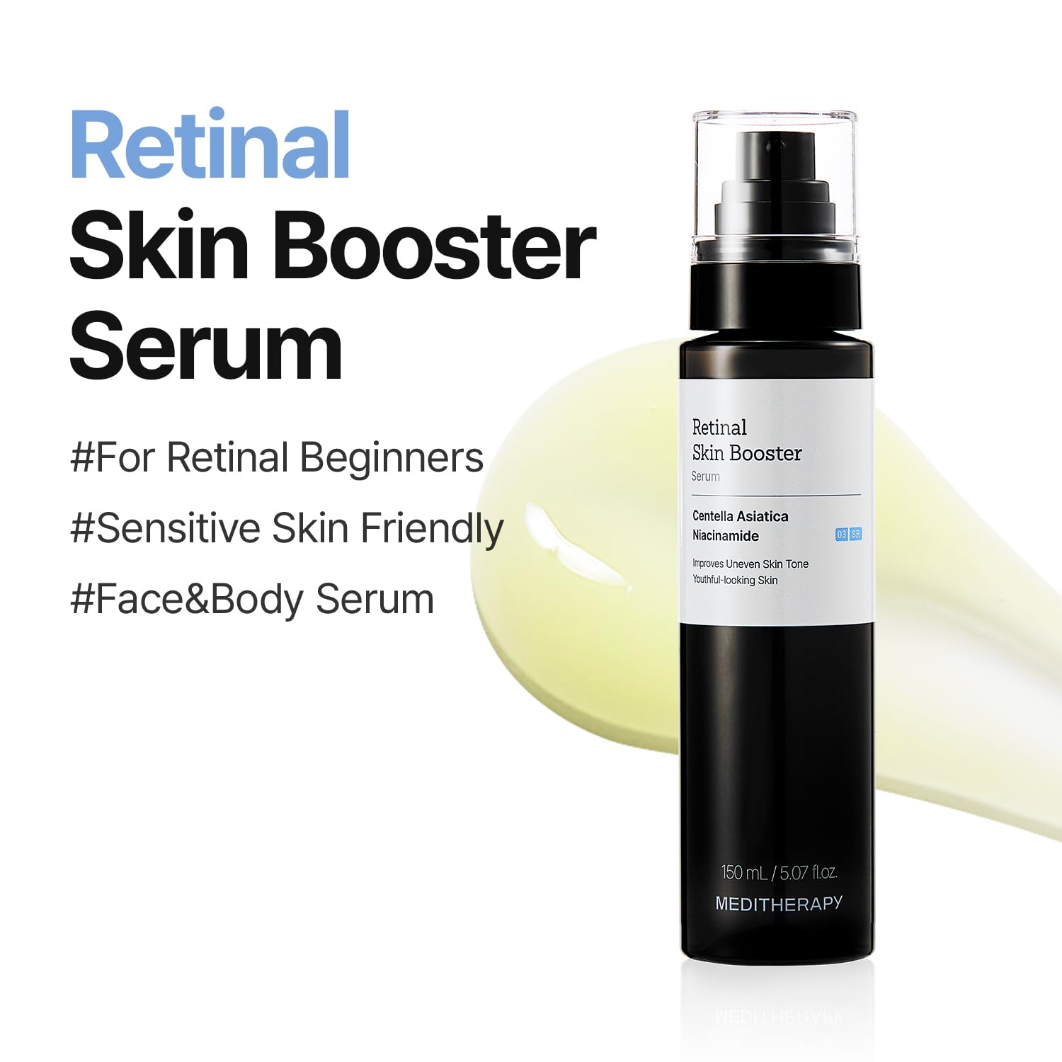 Meditheapy Retinal Skin Booster Serum - Anti-Aging for Fine Lines & Radiance, All Skin Types, 5.07 fl oz