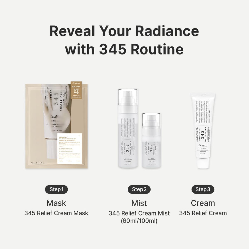 Dr.Althea 345 Relief Cream - Daily Soothing Moisturizer for Blemish Care & Dry Skin Hydration