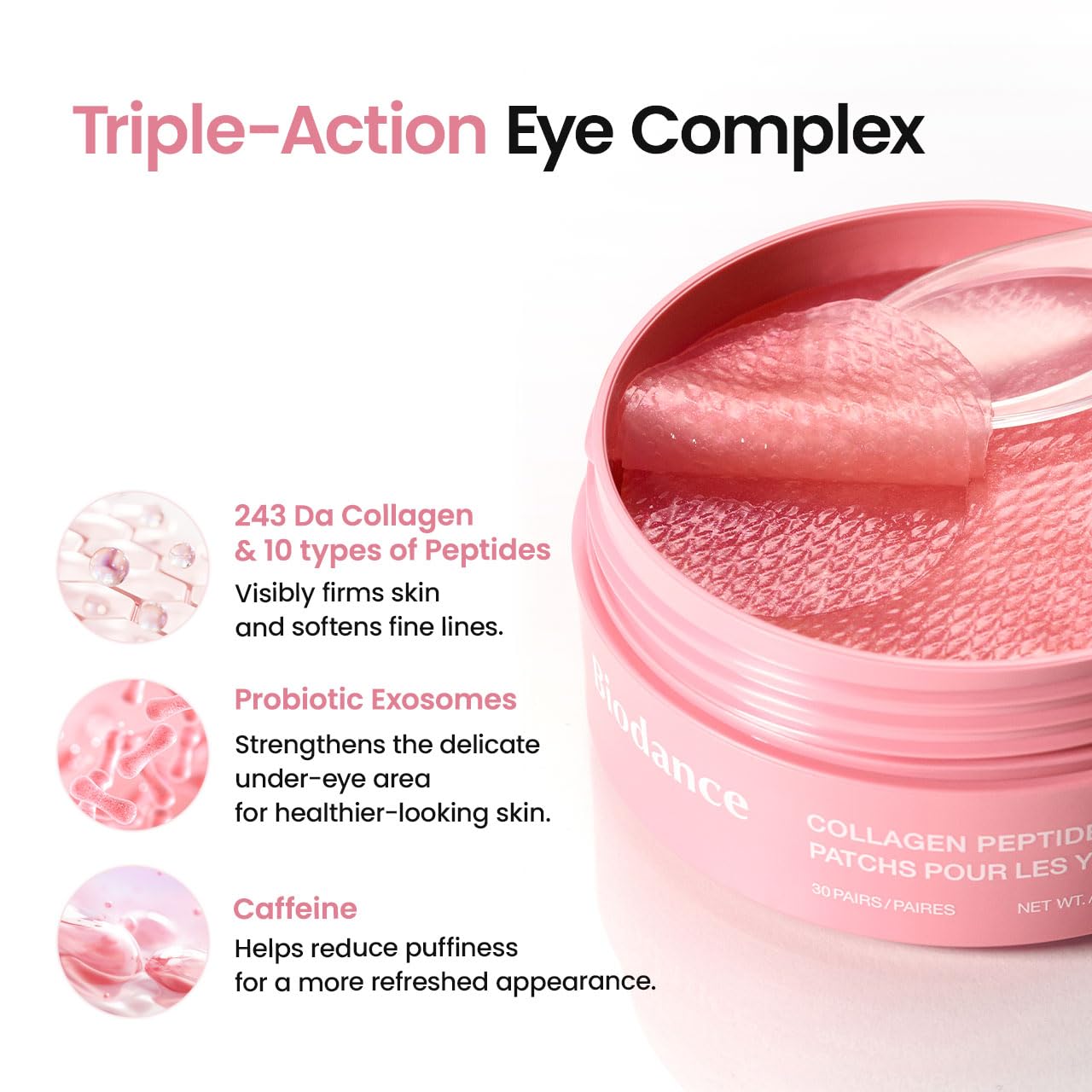 BIODANCE Collagen Peptide Eye Patches for Fine Lines & Wrinkles - 60 Count