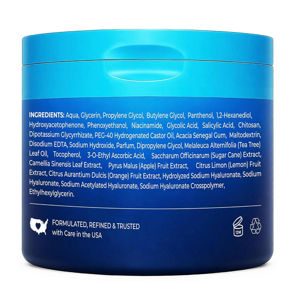 Hicream Glycolic Acid Pads - Dual-Textured Exfoliating Toner for Pore Care & Radiance (50 Count)
