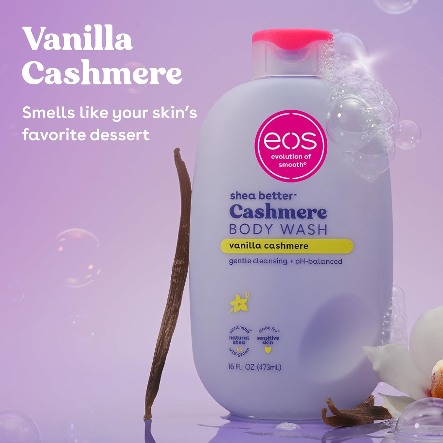 EOS Vanilla Cashmere Moisturizing Body Wash for Sensitive Skin - 16 fl oz