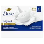 Dove Beauty Bar Soap Original - Moisturizing Body Cleanser for Dry Skin (8 Count)
