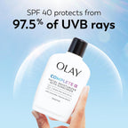 Olay Complete+ Fragrance-Free SPF 40 Face Moisturizer - No White Cast for Sensitive Skin, 6 Oz