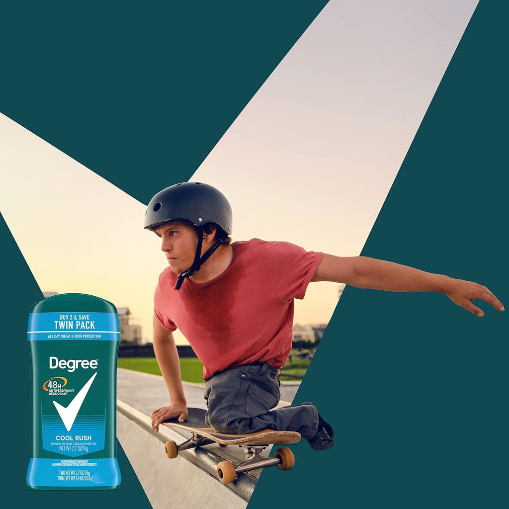 Degree Men Cool Rush Antiperspirant Deodorant - 48-Hour Sweat Block Twin Pack