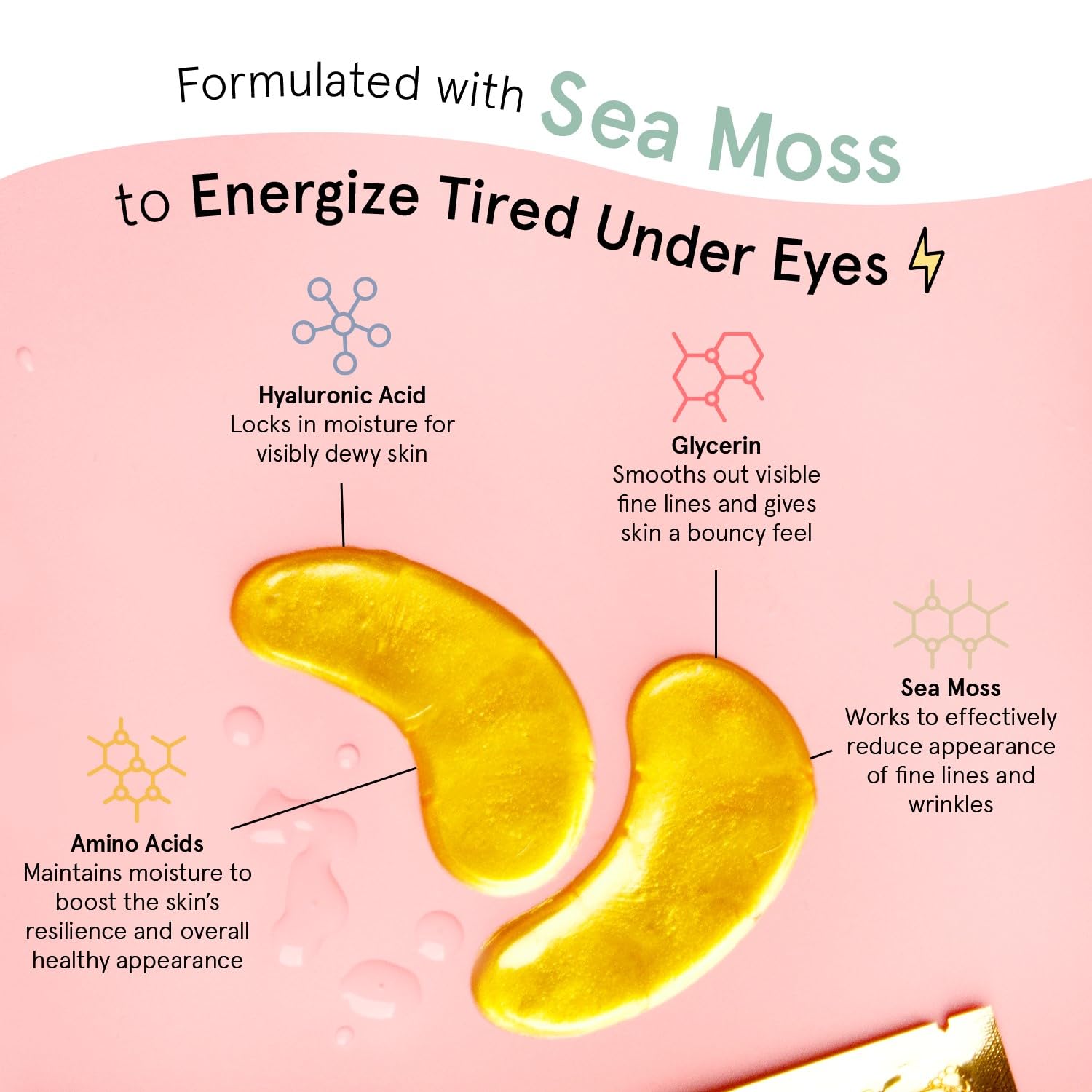 Grace & Stella Gold Under Eye Mask for Dark Circles & Puffiness - Vegan, 24 Pairs