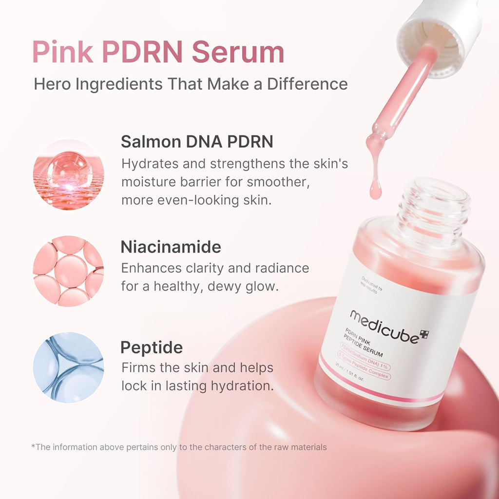 Pink Peptide Serum with Salmon DNA for Even Tone & Firm Skin by Medicube