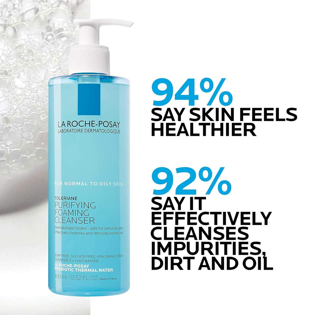 La Roche-Posay Toleriane Purifying Foaming Facial Cleanser - Oil-Free & Non-Drying for Sensitive Skin