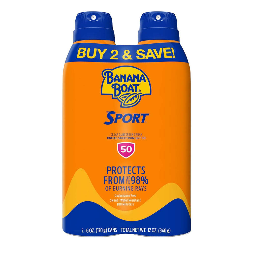 Banana Boat Sport Ultra SPF 50 Water Resistant Sunscreen Spray - Broad Spectrum Protection for Active Use