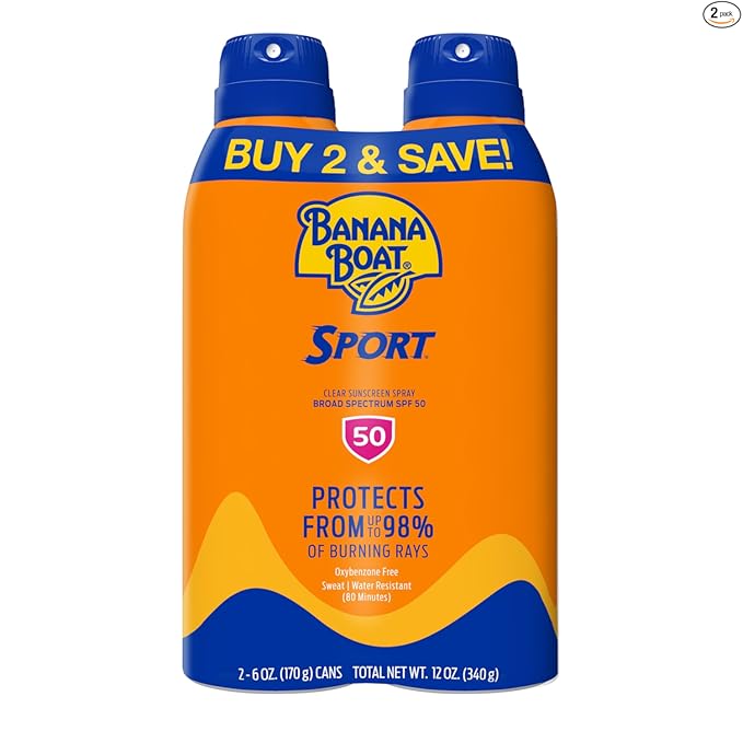 Banana Boat Sport Ultra SPF 50 Water Resistant Sunscreen Spray - Broad Spectrum Protection for Active Use