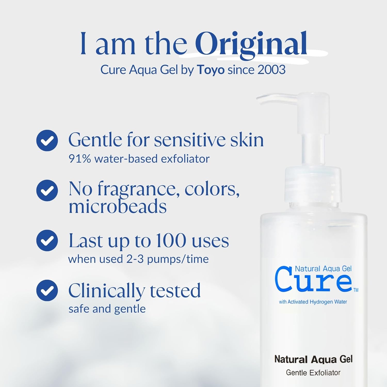 Cure by Toyo Gentle Non-Abrasive Aqua Gel Exfoliator for All Skin Types, 8.82oz