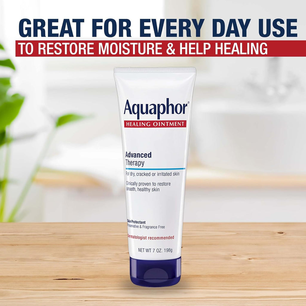Aquaphor Healing Ointment for Dry Skin - Advanced Therapy Moisturizer, 7 Oz Tube