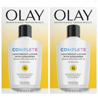 Olay Complete Face Moisturizer with SPF 15 Sunscreen - Lightweight Hydrating Lotion for Normal Skin (2 Pack)