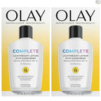 Olay Complete Face Moisturizer with SPF 15 Sunscreen - Lightweight Hydrating Lotion for Normal Skin (2 Pack)