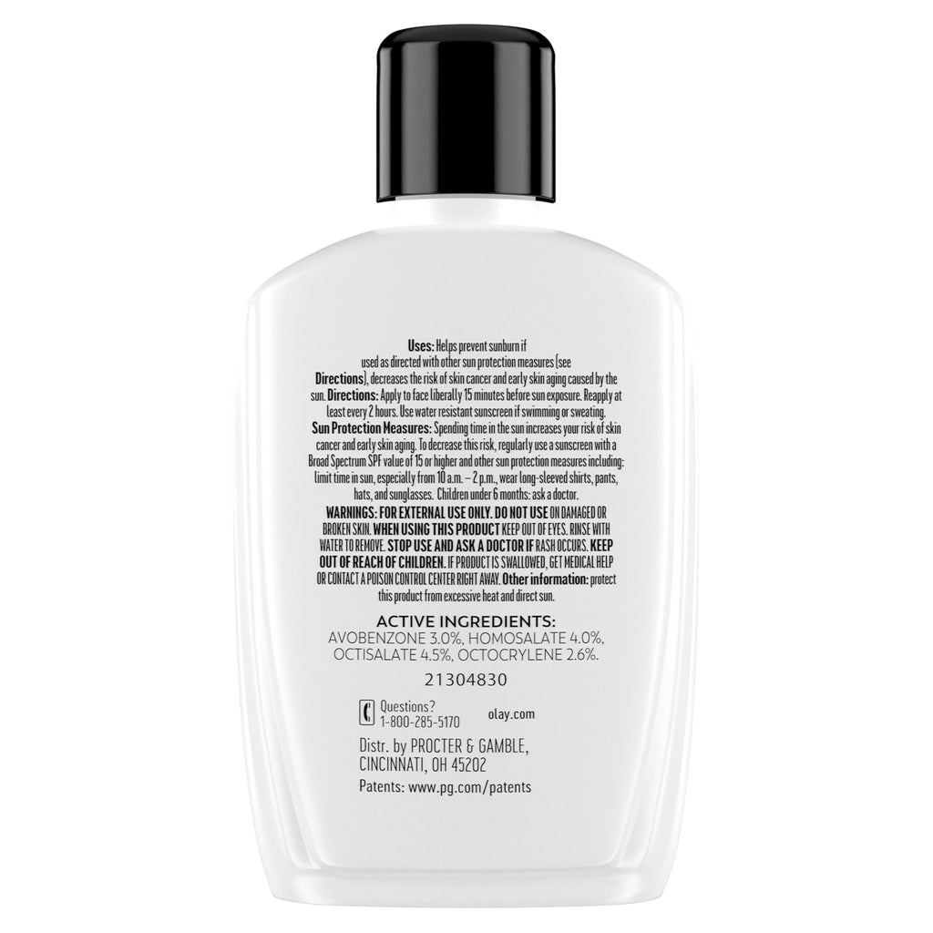 Olay Complete Face Moisturizer with SPF 15 Sunscreen - Lightweight Hydrating Lotion for Normal Skin (2 Pack)