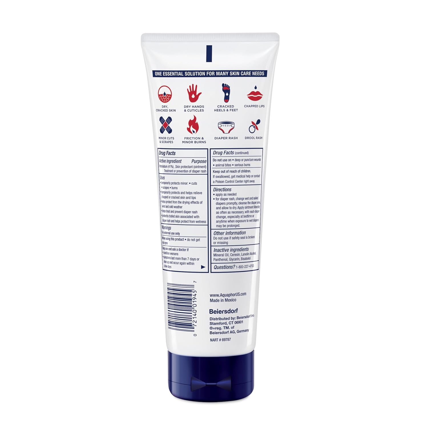 Aquaphor Healing Ointment for Dry Skin - Advanced Therapy Moisturizer, 7 Oz Tube