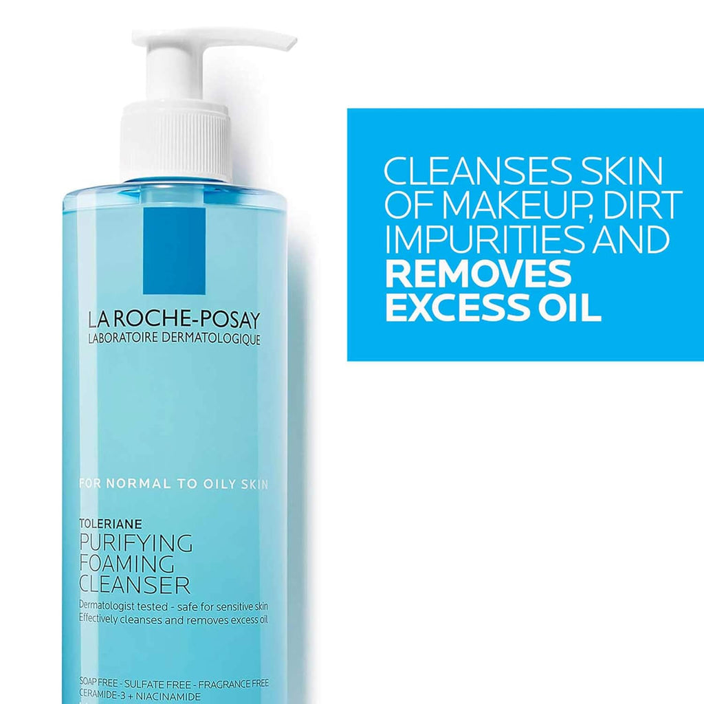 La Roche-Posay Toleriane Purifying Foaming Facial Cleanser - Oil-Free & Non-Drying for Sensitive Skin