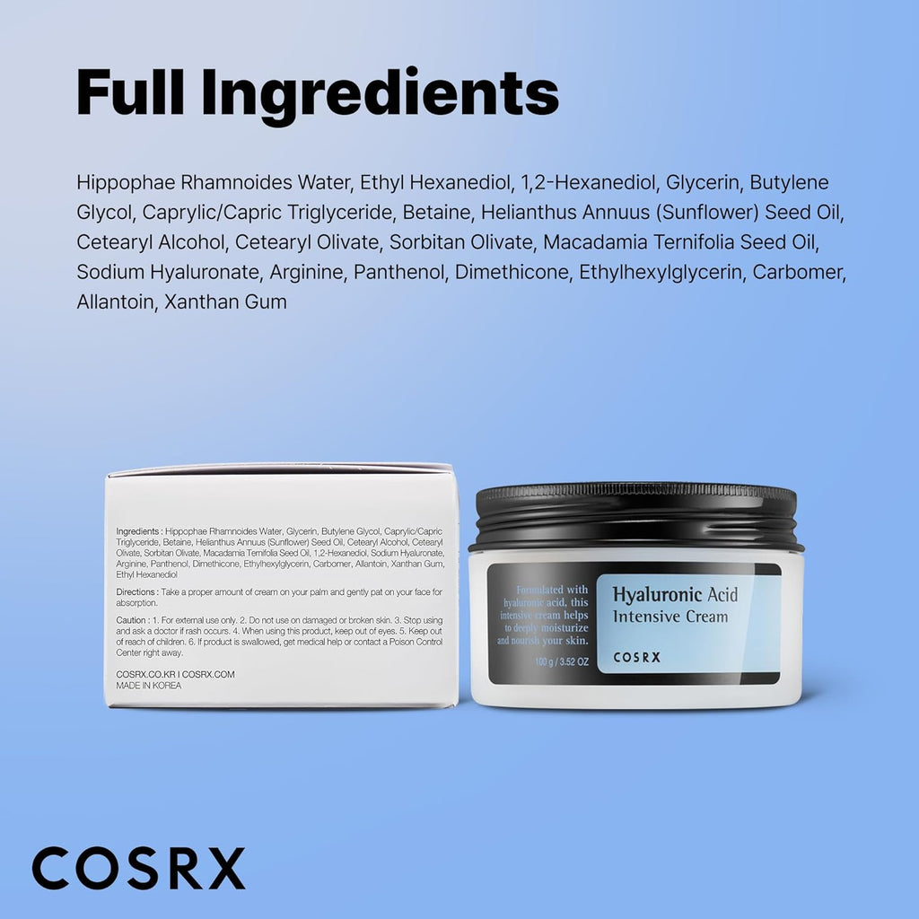 COSRX Hyaluronic Acid Moisturizer for Sensitive Skin - Lightweight & Non-Greasy, 3.52 oz