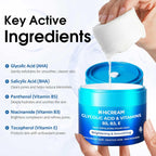 Hicream Glycolic Acid Pads - Dual-Textured Exfoliating Toner for Pore Care & Radiance (50 Count)