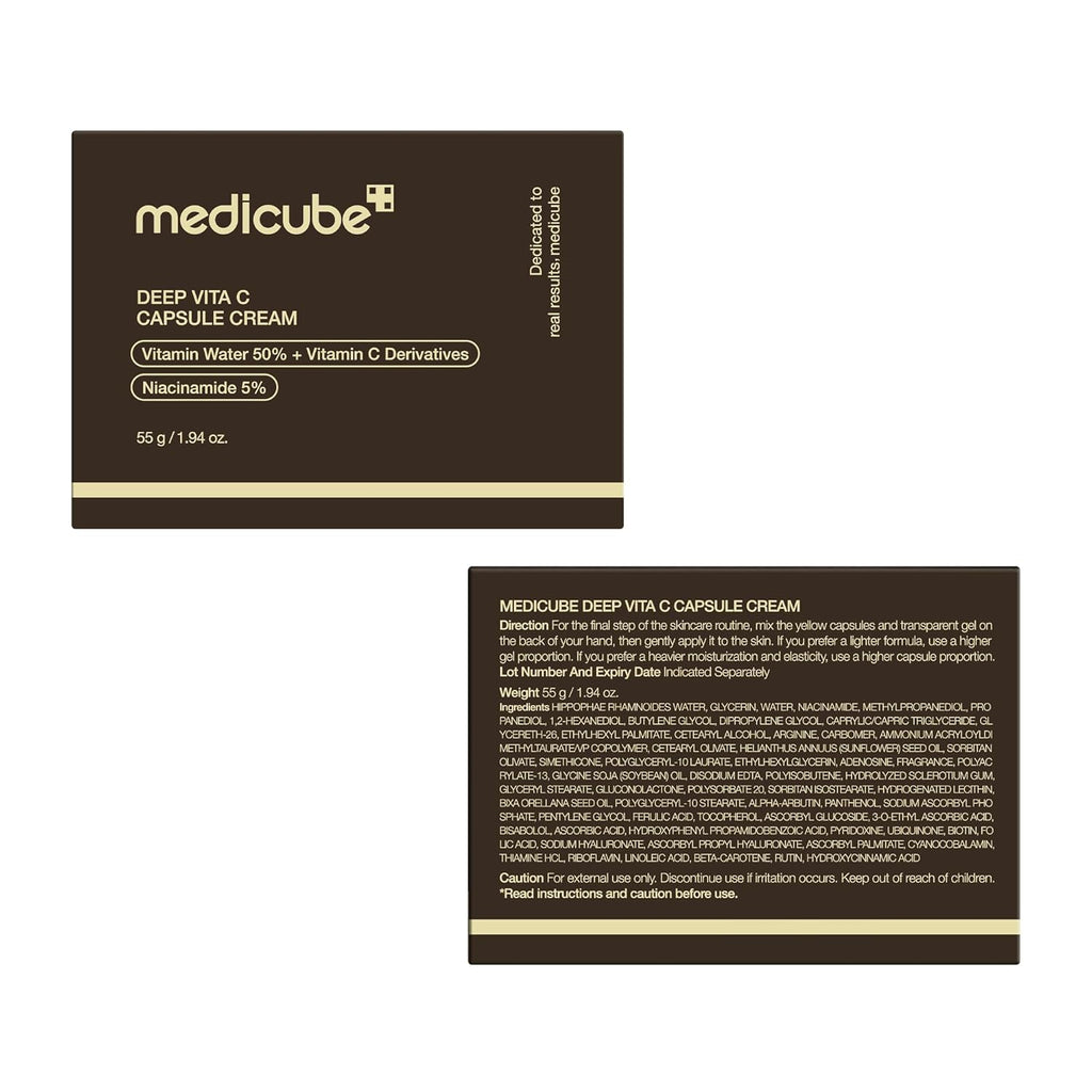 Medicube Deep Vitamin C Face Cream for Radiance & Firm Skin - Liposome-Capsulated Formula, 1.94 oz