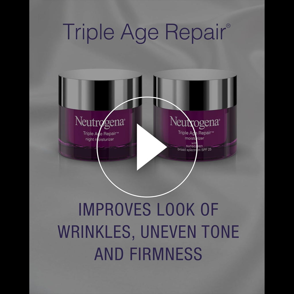 Neutrogena Triple Age Repair Face Moisturizer with Hexinol & Vitamin C - Anti-Wrinkle SPF 25 Cream for All Skin Types, 1.7 oz