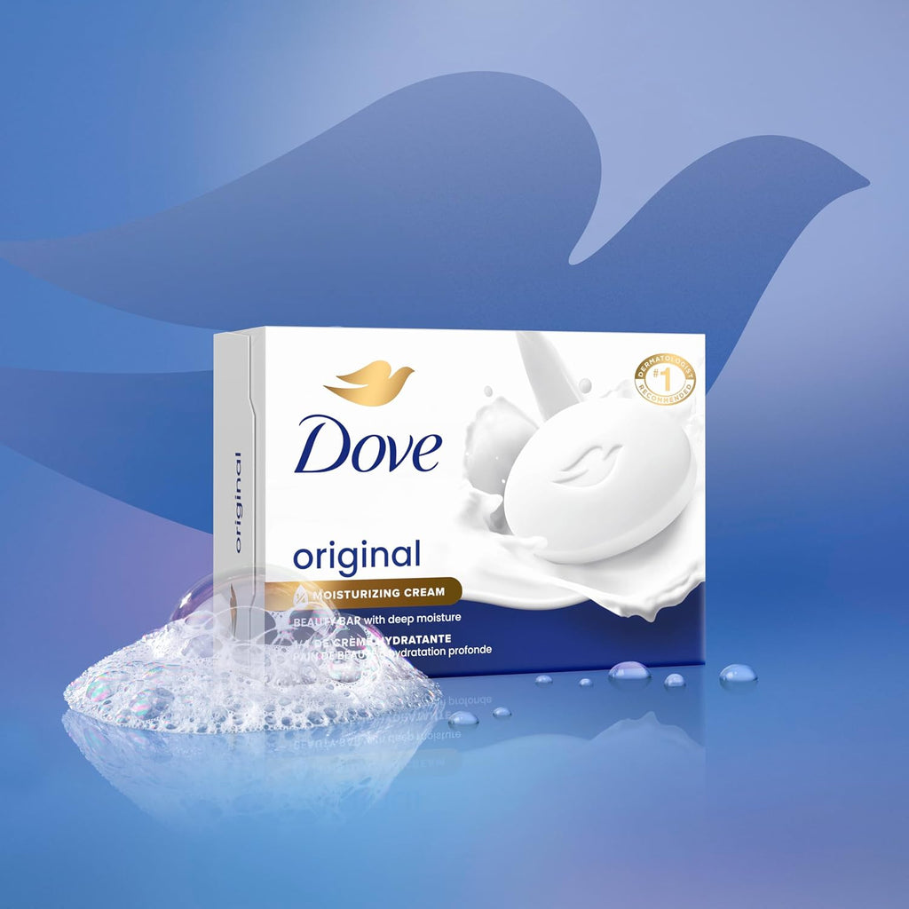 Dove Beauty Bar Soap Original - Moisturizing Body Cleanser for Dry Skin (8 Count)