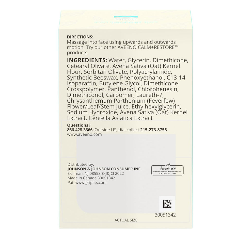Aveeno Calm + Restore Fragrance-Free Oat Gel Moisturizer for Sensitive Skin