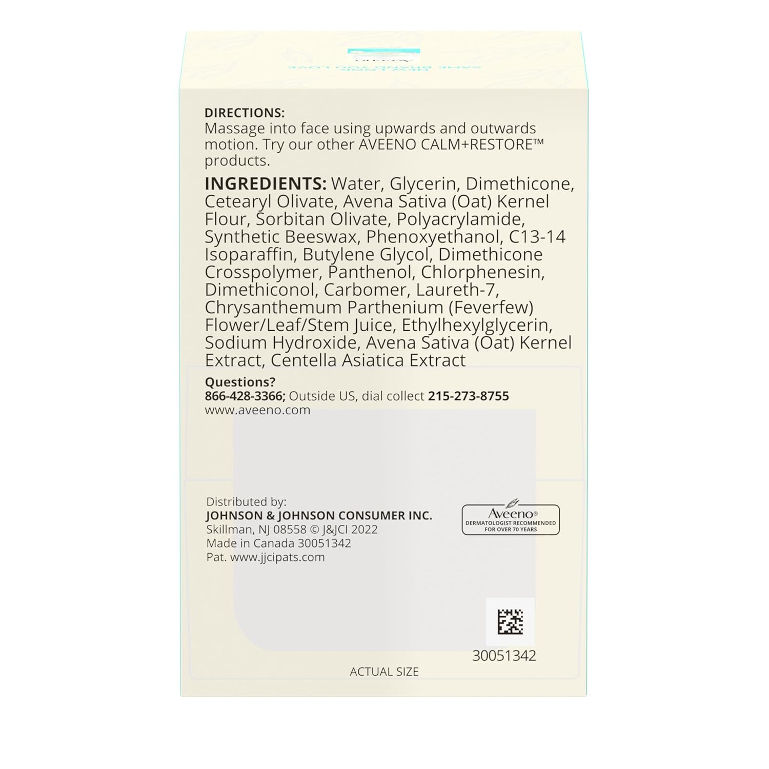 Aveeno Calm + Restore Fragrance-Free Oat Gel Moisturizer for Sensitive Skin
