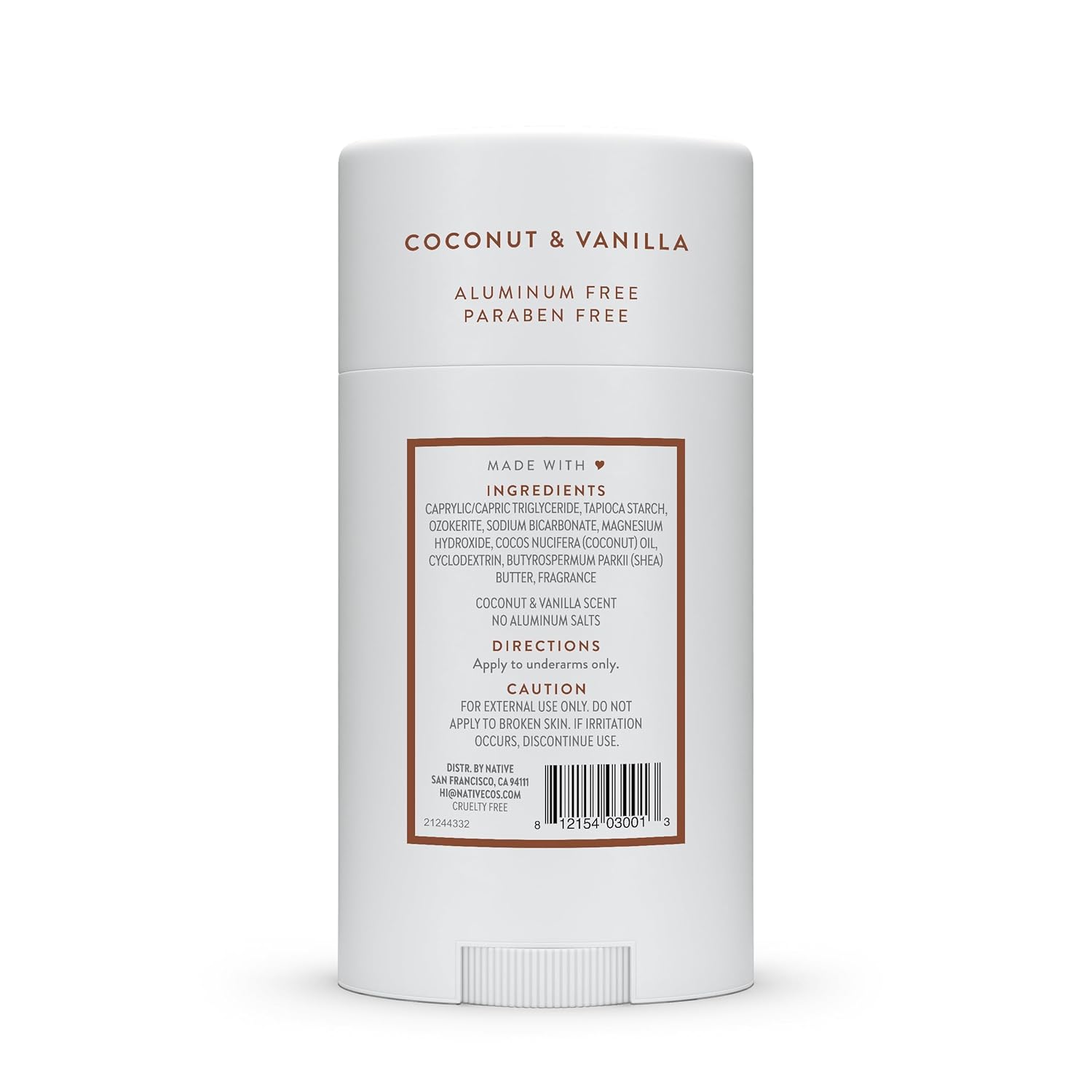 Native Deodorant - 72-Hour Odor Control with Natural Ingredients, Aluminum-Free Coconut & Vanilla