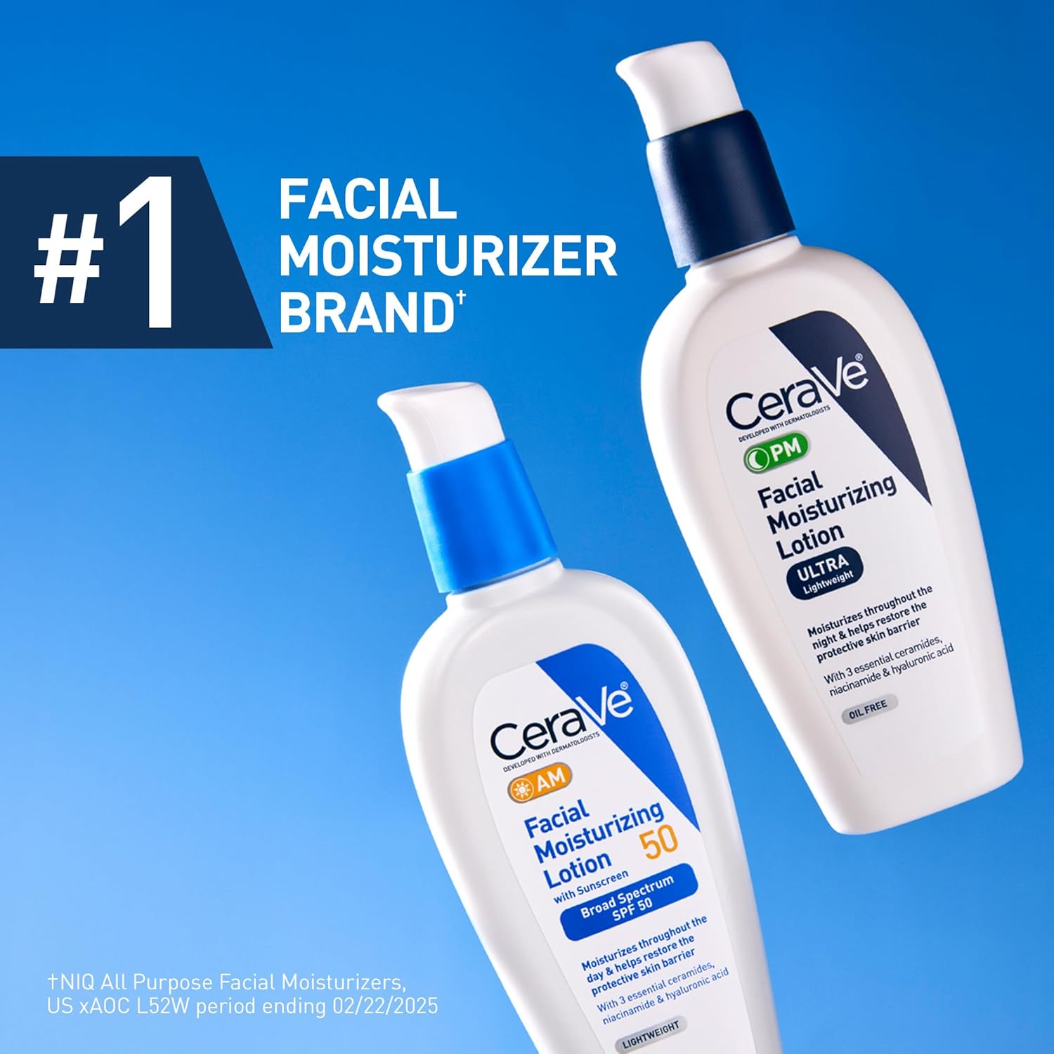 CeraVe PM Night Moisturizing Lotion for Face - Oil-Free, Lightweight Formula with Hyaluronic Acid & Niacinamide, 3 Oz