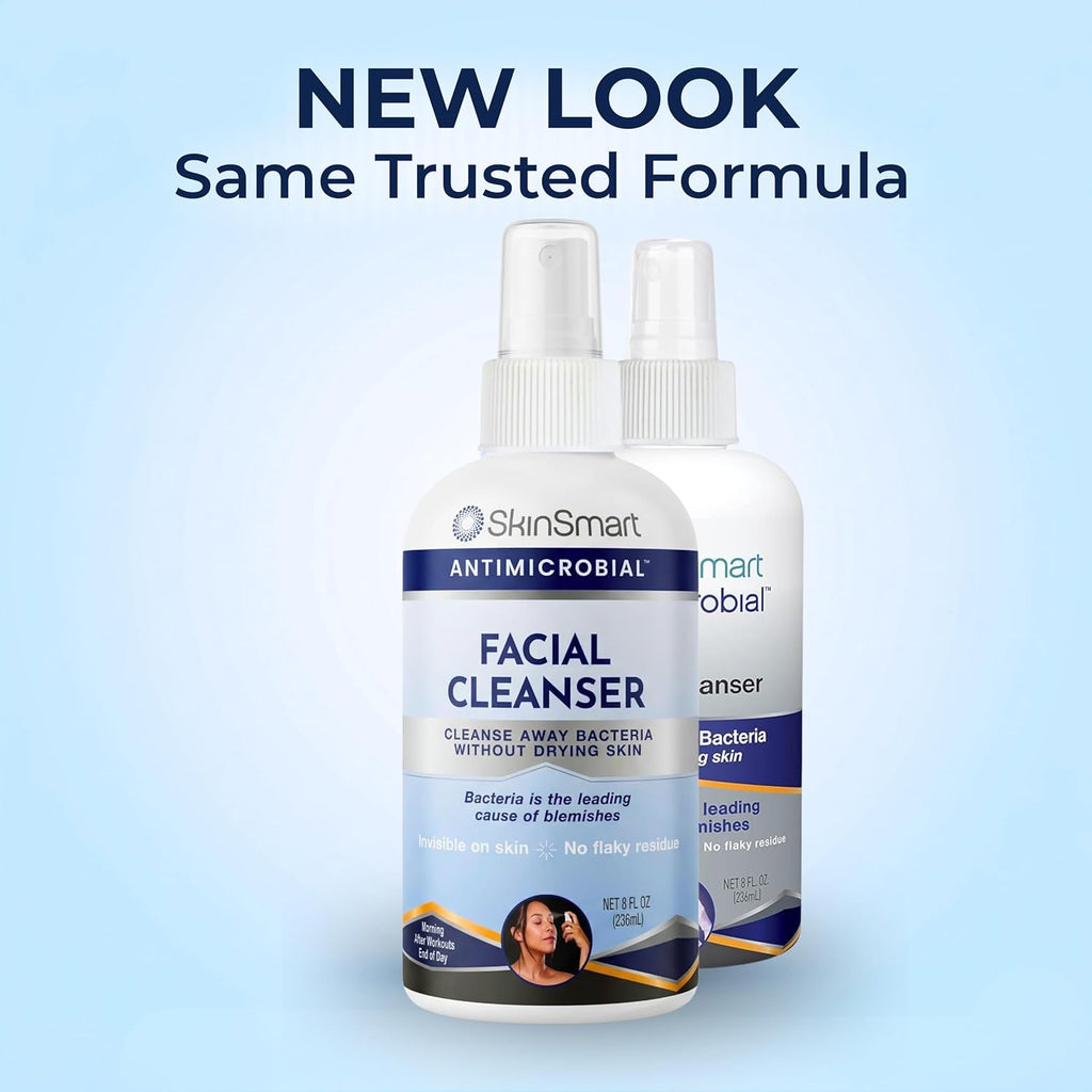 SkinSmart Antimicrobial Facial Cleanser for Breakouts - Hypochlorous Acid Spray, 8 oz