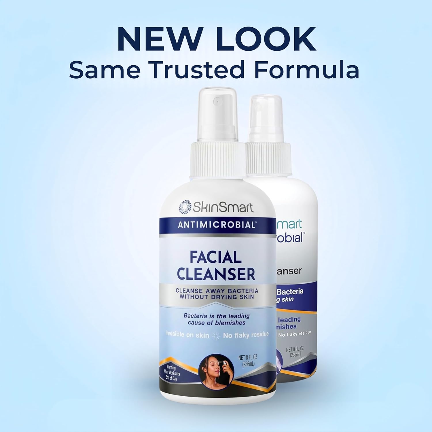 SkinSmart Antimicrobial Facial Cleanser for Breakouts - Hypochlorous Acid Spray, 8 oz