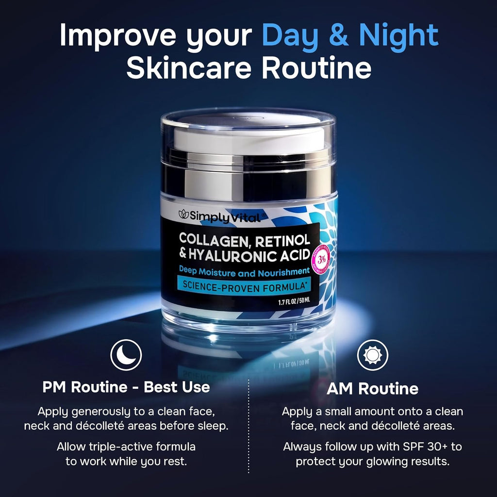SimplyVital Anti-Aging Face & Neck Cream with Retinol - Hydrating Moisturizer for Firming Skin