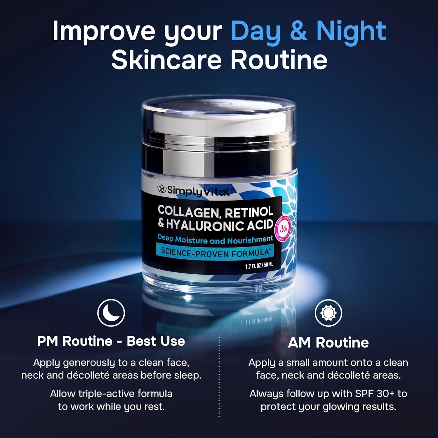 SimplyVital Anti-Aging Face & Neck Cream with Retinol - Hydrating Moisturizer for Firming Skin