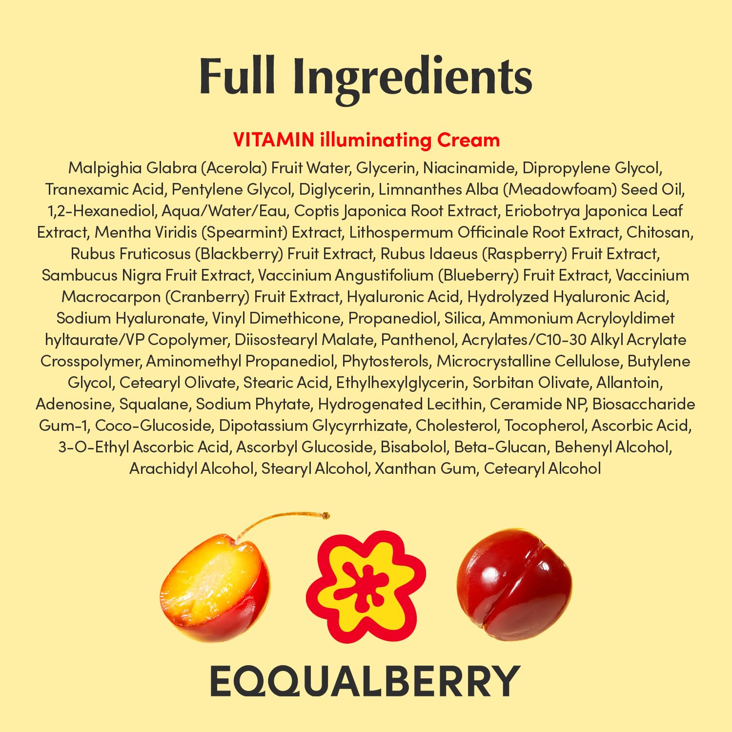 EQQUALBERRY Vitamin C & Niacinamide Cream for Dark Spots