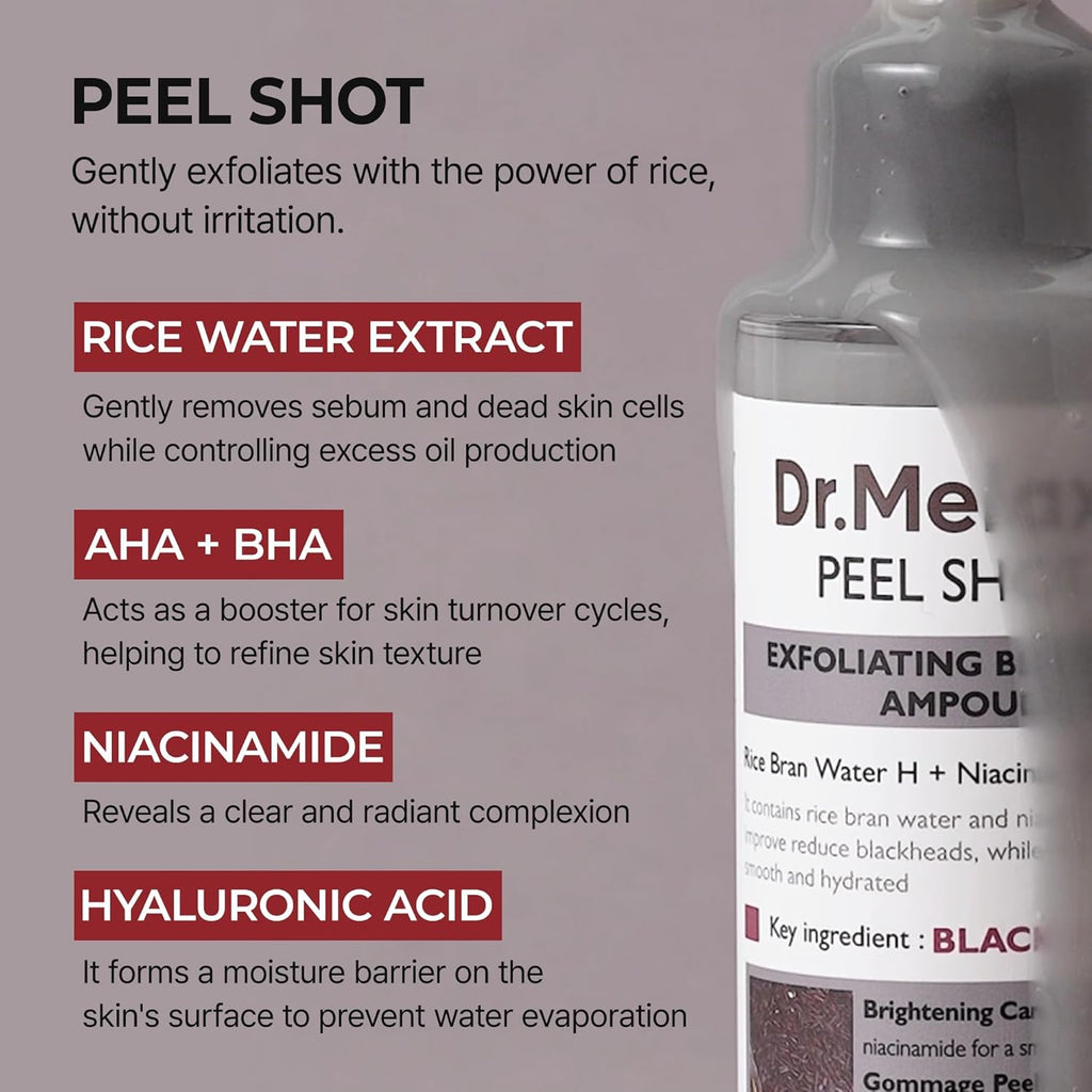Dr.Melaxin AHA BHA PHA Peel Shot - Daily Chemical Exfoliant for Pore Minimization & Brightening, 2.7 oz