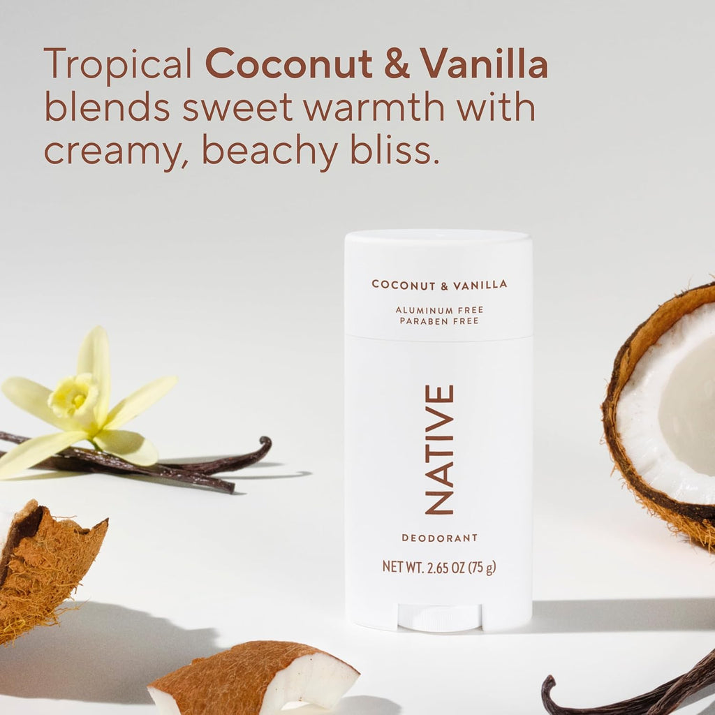 Native Deodorant - 72-Hour Odor Control with Natural Ingredients, Aluminum-Free Coconut & Vanilla