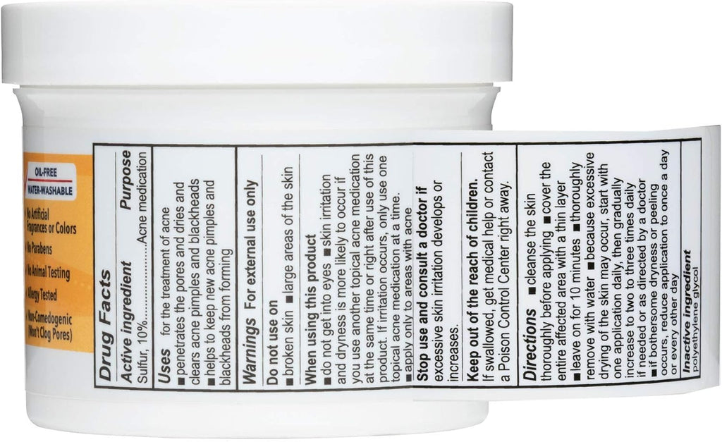 De La Cruz 10% Sulfur Ointment - Cystic Acne Treatment for Face & Body