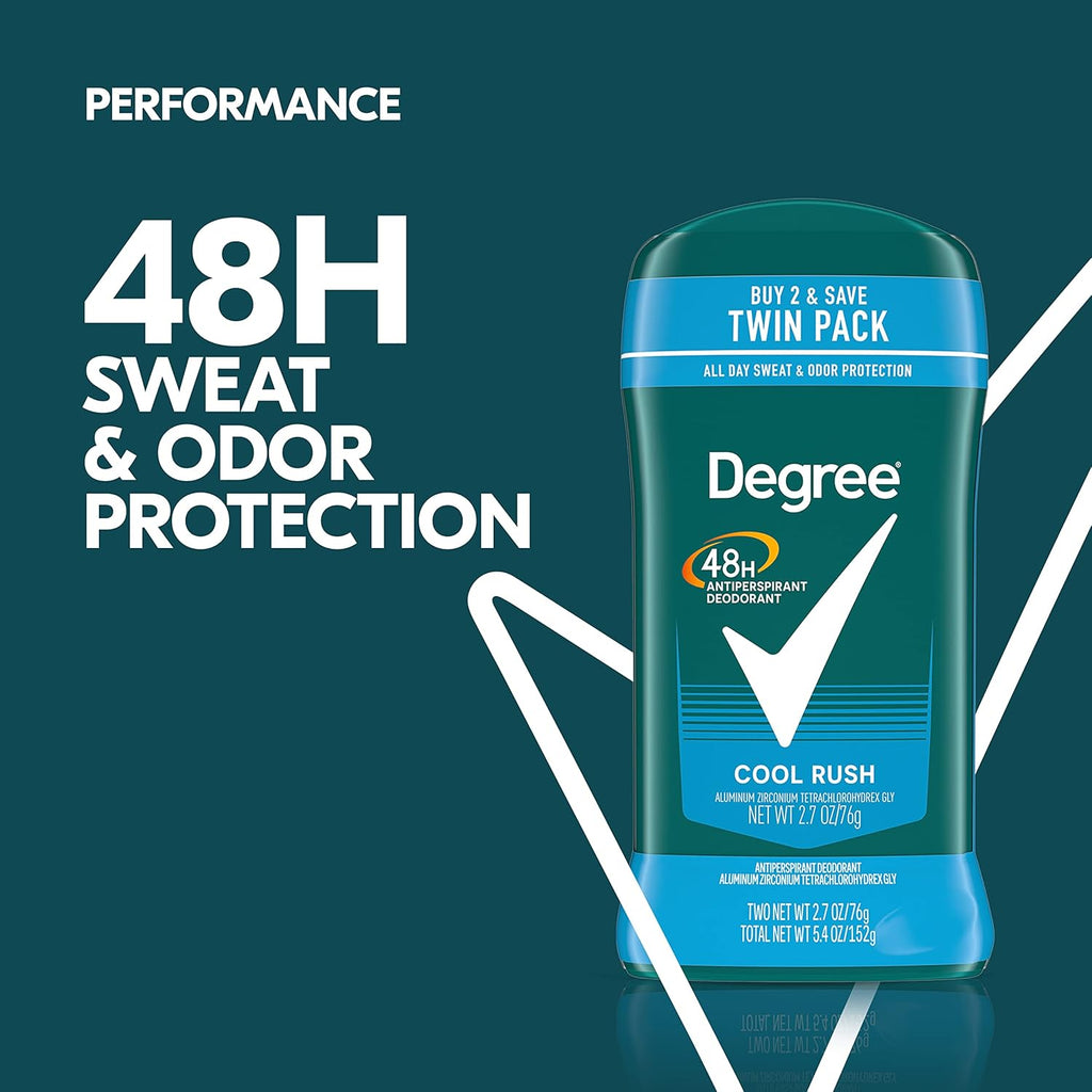 Degree Men Cool Rush Antiperspirant Deodorant - 48-Hour Sweat Block Twin Pack