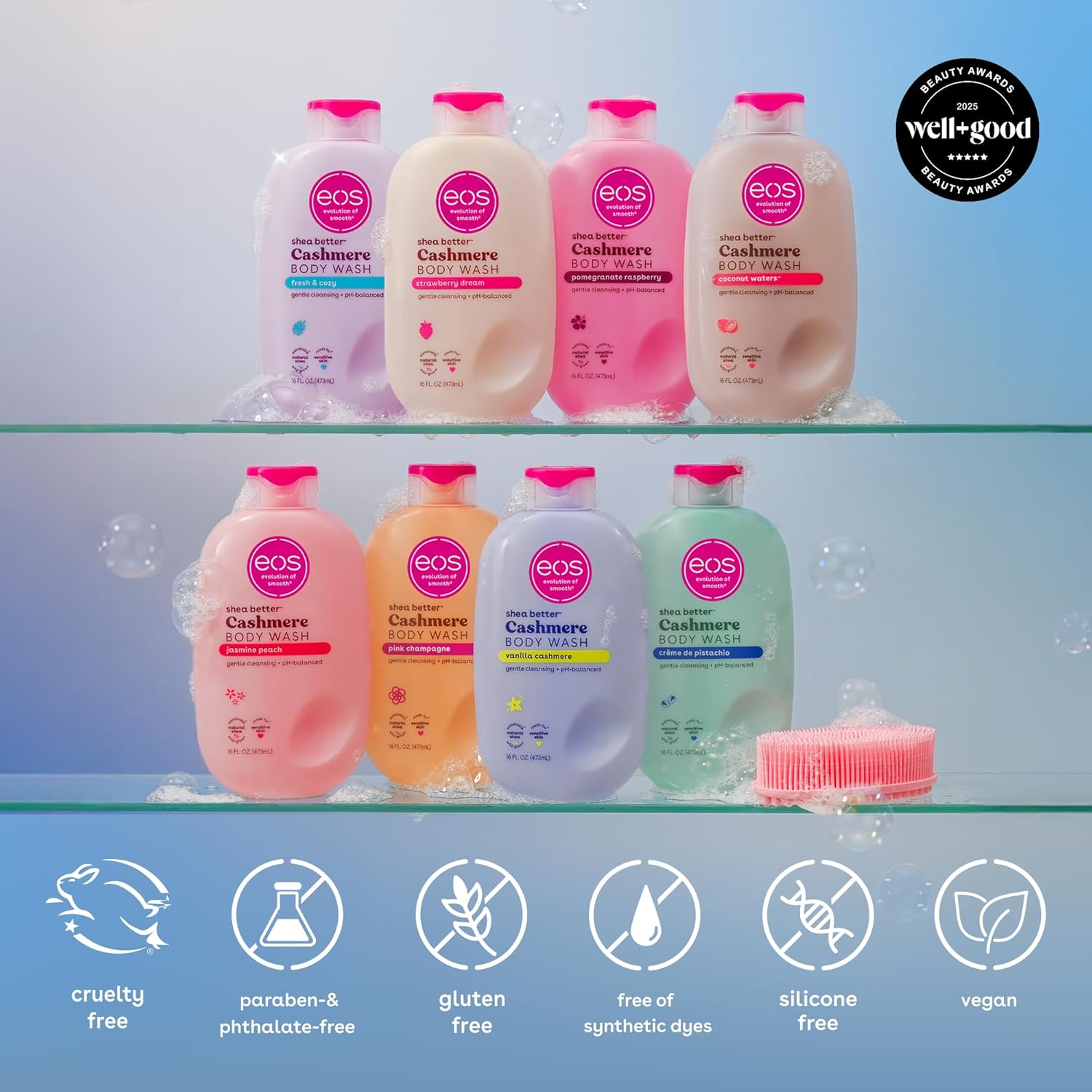 EOS Vanilla Cashmere Moisturizing Body Wash for Sensitive Skin - 16 fl oz