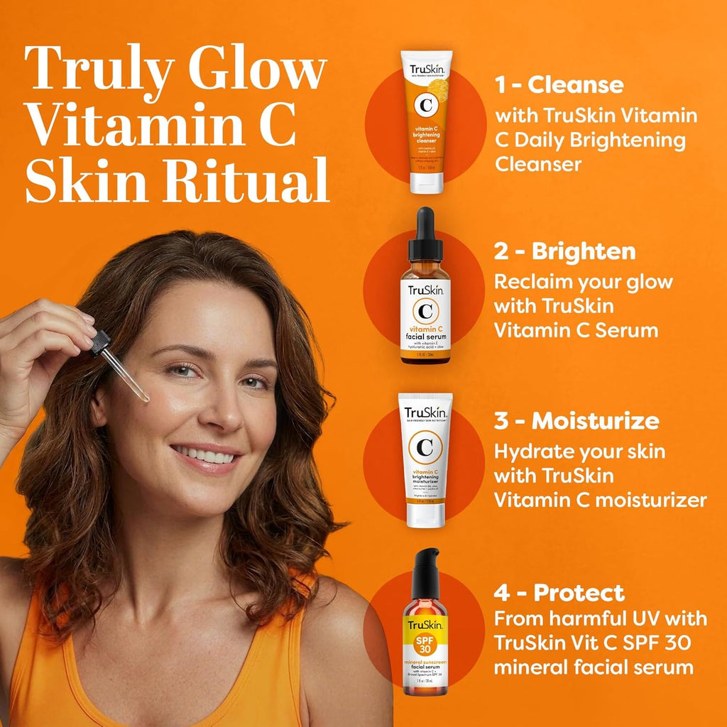 TruSkin Vitamin C Serum for Face - Brightening & Anti-Aging Treatment with Hyaluronic Acid, 1 fl oz