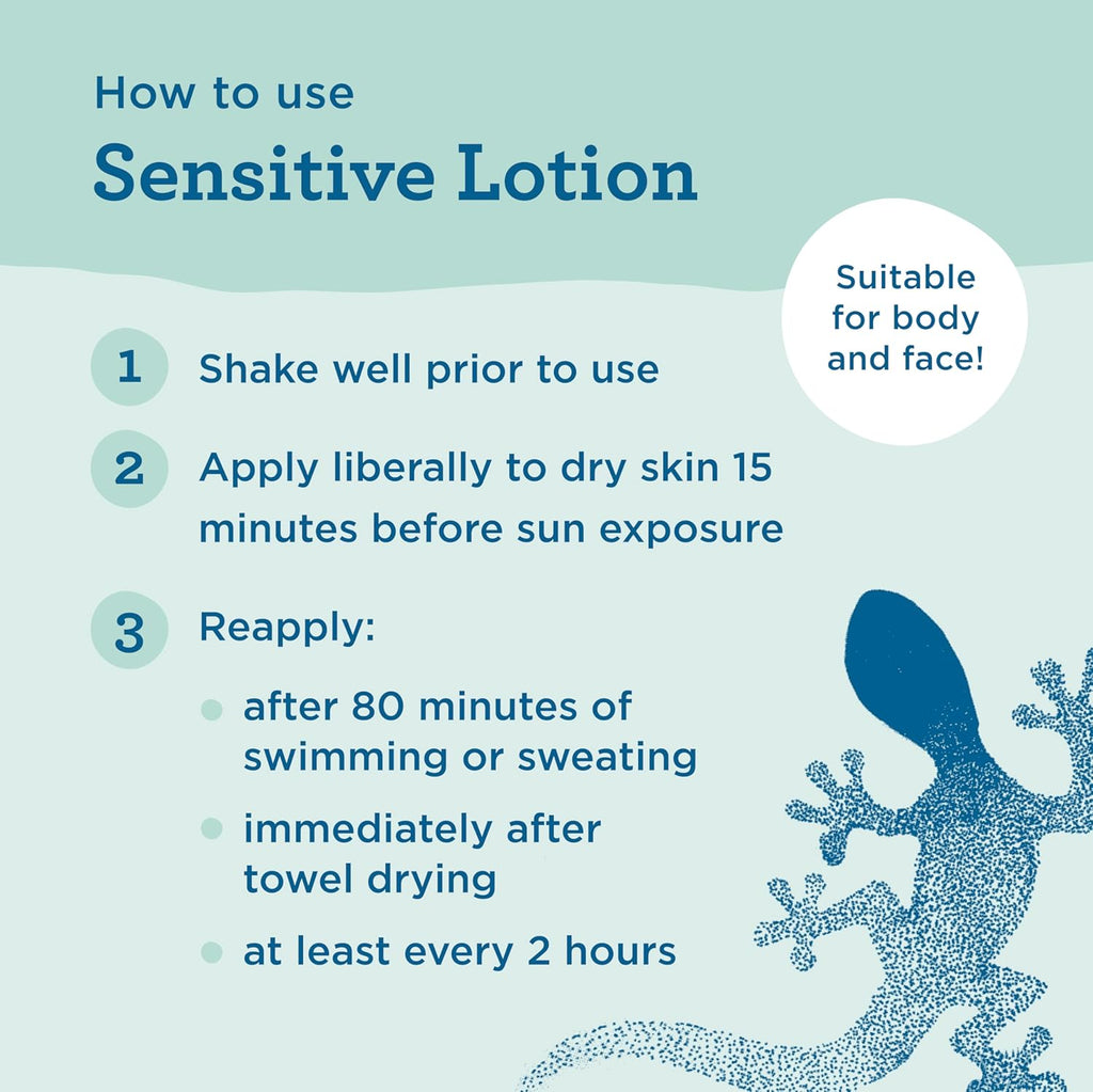 Blue Lizard Sensitive Mineral SPF 50 Sunscreen Lotion - 100% Mineral, 5 fl oz for Sensitive Skin