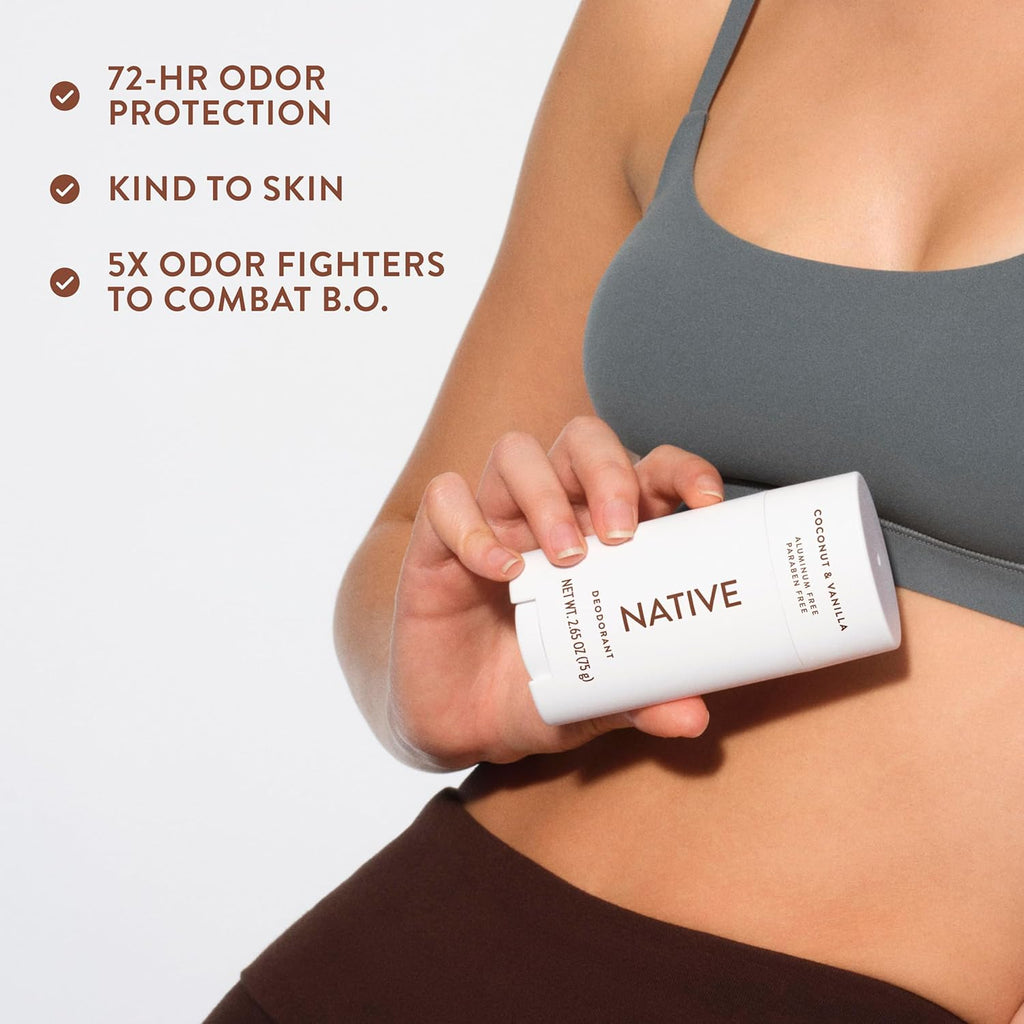 Native Deodorant - 72-Hour Odor Control with Natural Ingredients, Aluminum-Free Coconut & Vanilla